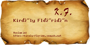 Király Flórián névjegykártya
