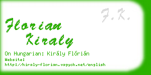 florian kiraly business card